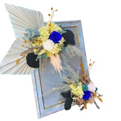 Kornizë me lule të balsamosura "Përshpërima blu" 