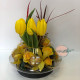 Tulipanë të  verdhë në qelq