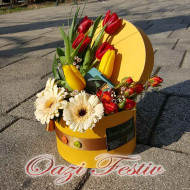 Bouquet of flowers in box